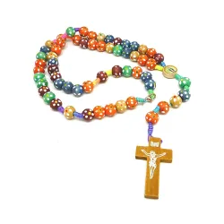 Colourful wooden rosary