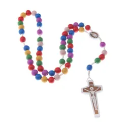 Colourful wooden rosary