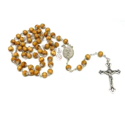 Wooden pine rosary