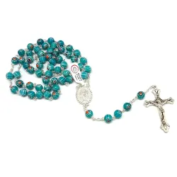 Floral glass rosary